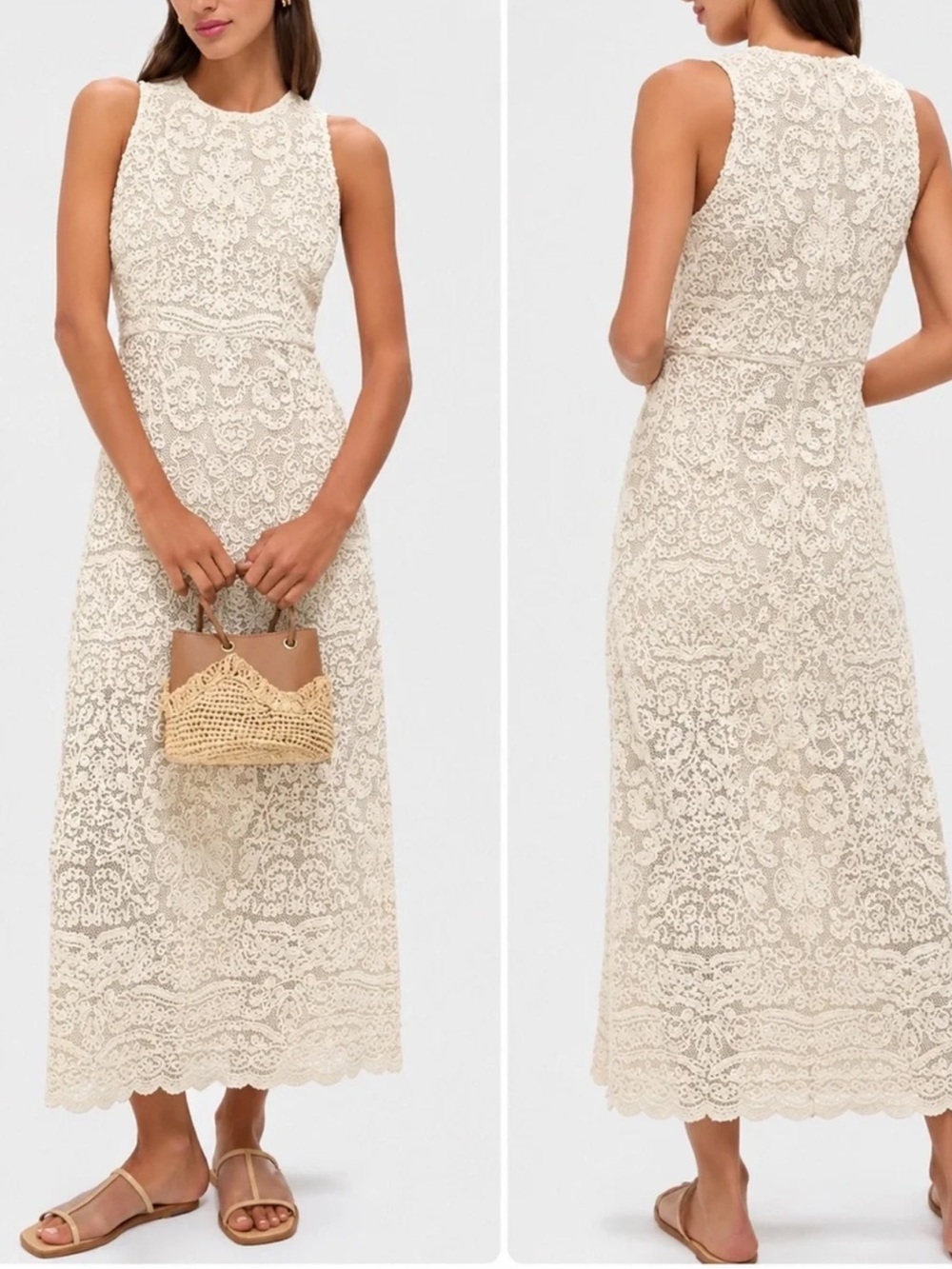 Tuckernuck Leilana Crochet Lace Maxi Dress Size S